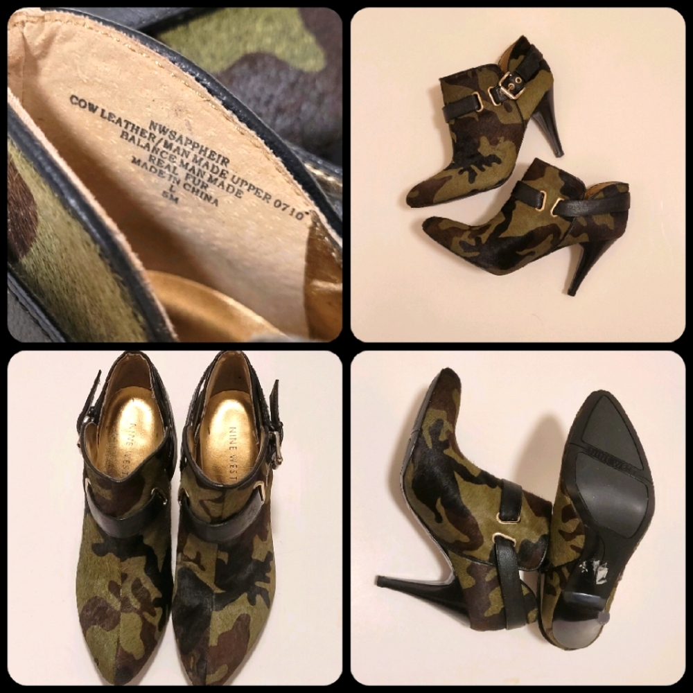 Brand new Nine West camouflage hig heel ankle bootied